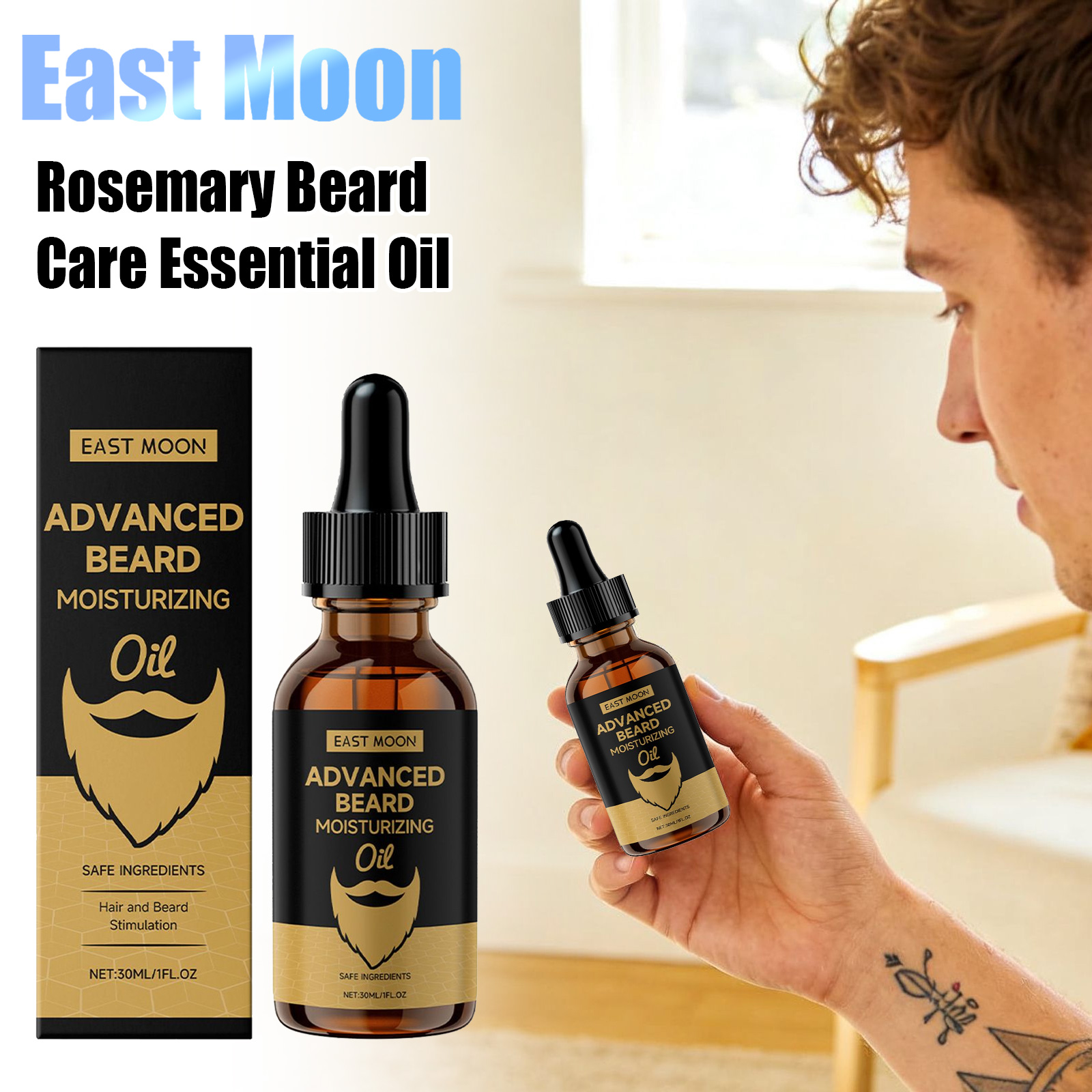 Beard Oil - Oosterse Maan Rozemarijn Baardverzorgende Oliën Versterkende