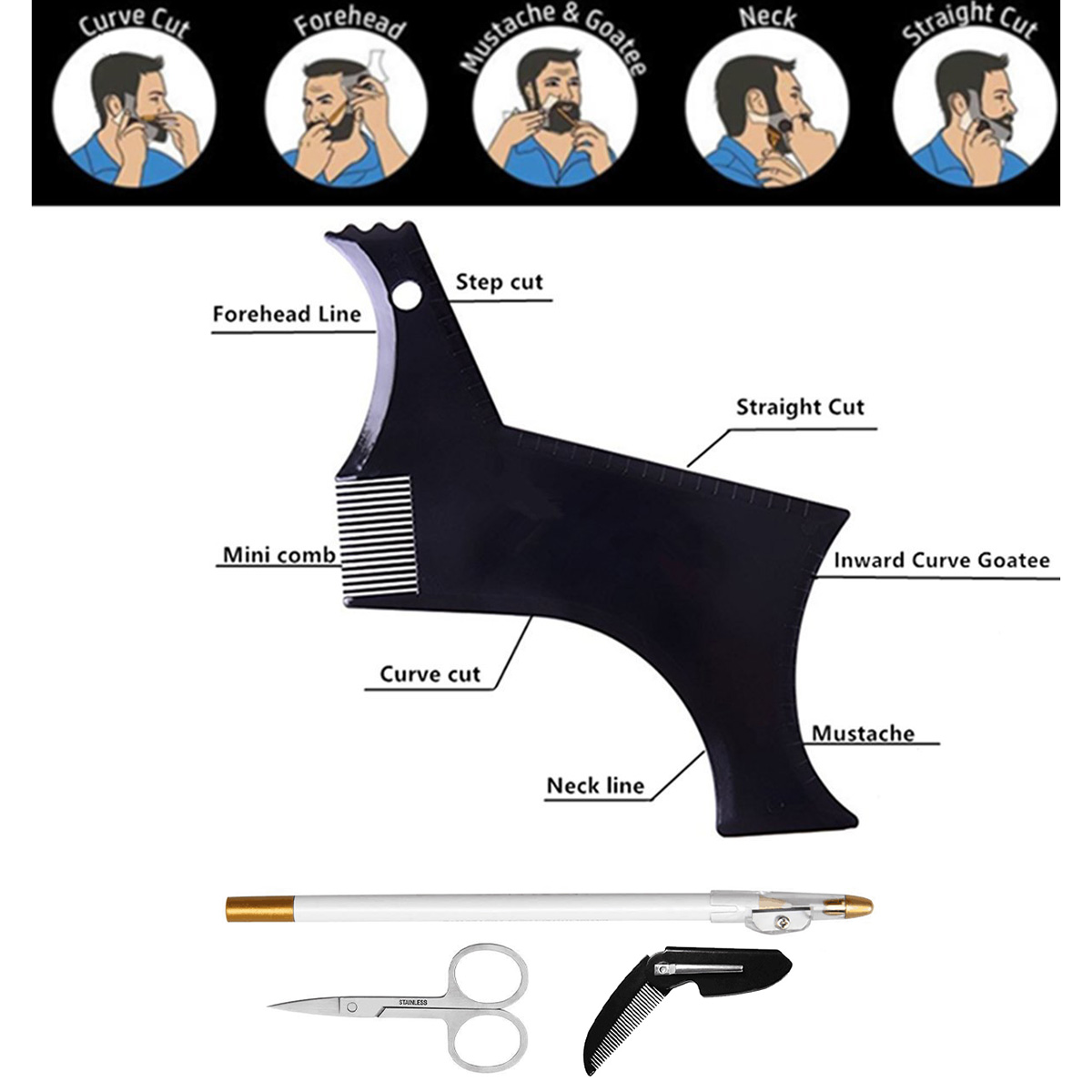 4 Stuks Set Baard Vormgeven Ki - Beard Trimmer recensie en prijs