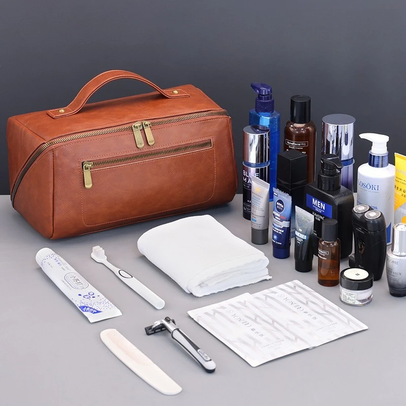 Make-uptas Vintage PU reisorga - Mens Grooming Travel Kit recensie en prijs